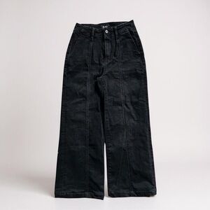 Paige High Rise Brooklyn Wide Leg Crop Faded Black Jeans